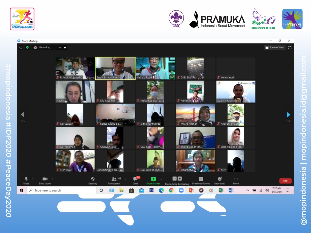 MoP Indonesia Memperingati Hari Internasional Perdamaian secara Virtual