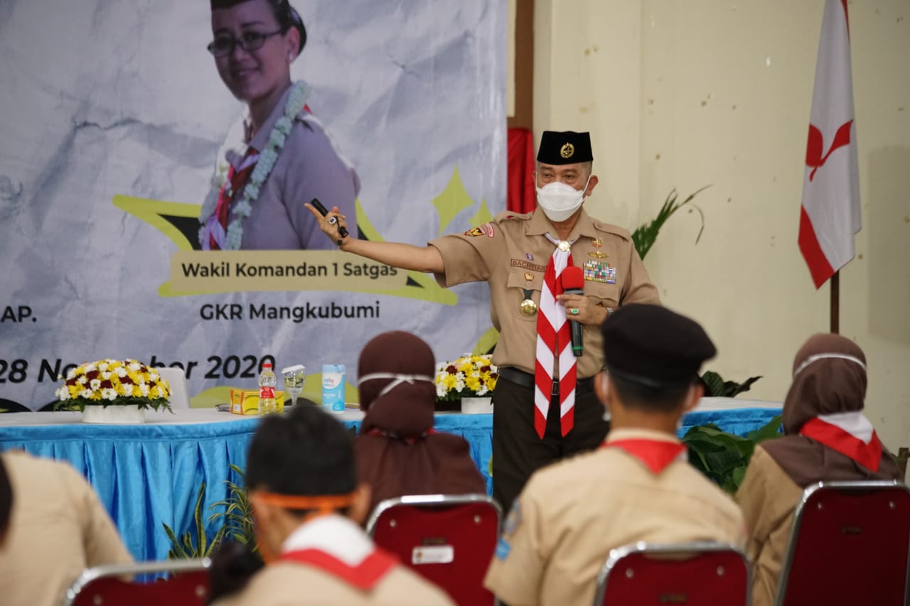 Kak Bachtiar Beri Pembekalan untuk Pramuka Peduli Penanggulangan Covid-19 Kwarda DI Yogyakarta