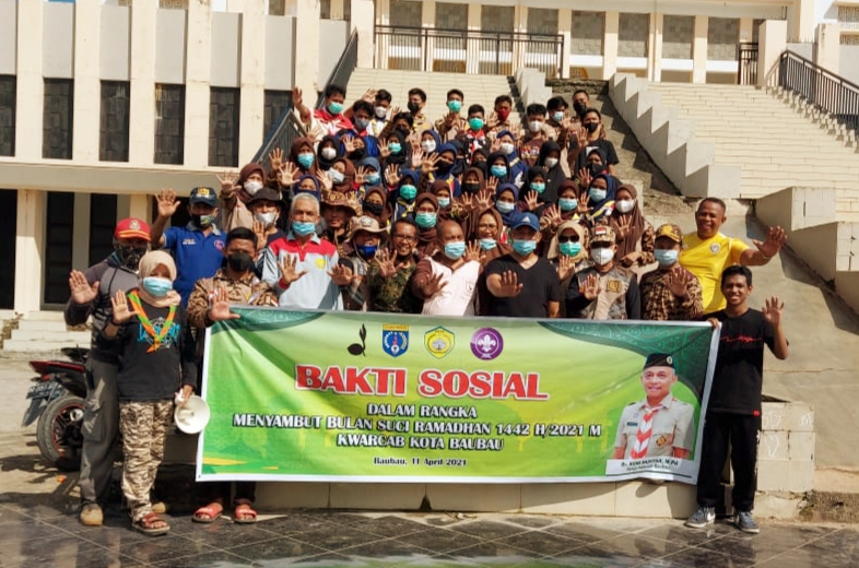 Sambut Bulan Suci Ramadhan 1442 H, Kwarcab Kota Baubau Gelar Bakti Sosial