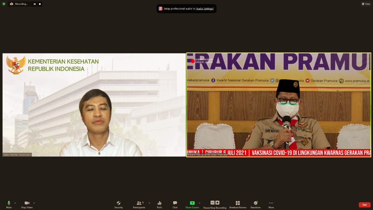 Langkah Pramuka Dapat Apresiasi dari Wakil Menteri Kesehatan RI