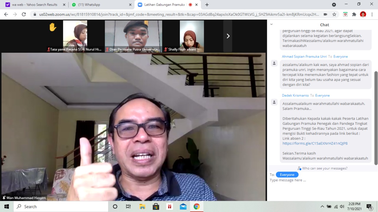 Pramuka Universitas di Riau Gelar Latihan Gabungan Tentang Kewirausahaan.