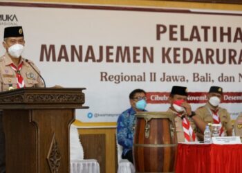 Pelatihan Manajemen Kedaruratan Bencana Resmi Dibuka, Kwarnas Ingatkan Penerapan Protokol Kesehatan