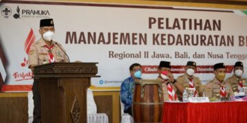 Pelatihan Manajemen Kedaruratan Bencana Resmi Dibuka, Kwarnas Ingatkan Penerapan Protokol Kesehatan