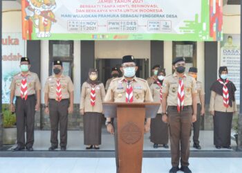 Kak Sudirman Lepas Keberangkatan Kontingen Kwarda Jambi ke PWN 2021