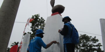 Pembangunan Tugu Perkemahan Wirakarya Nasional di Desa Bajubang Laut