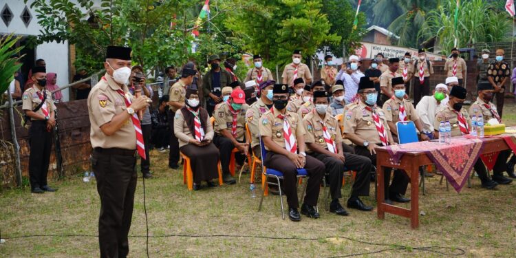 Foto – Gunting Pita Tanda Pembangunan Masjid Raudatul Jannah Desa Muaro Singoan