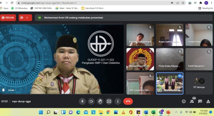 Kiat Gudep 11.021-11.022 SMPI Dian Didaktika Depok Latihan di Tengah Pandemi