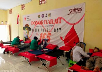 Peringati Baden-Powell Day ke-165 Kwarran Cepu Gelar Donor Darah