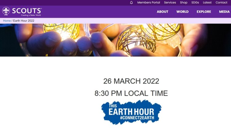 Sebentar Lagi #SwitchOff Earth Hour, WOSM Ajak Pandu Seluruh Dunia Berpartisipasi Lagi