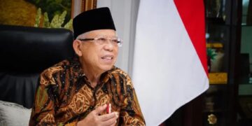 Wakil Presiden (Wapres) K.H. Ma’ruf Amin saat menerima secara virtual pimpinan Kwartir Nasional (Kwarnas) Gerakan Pramuka, di Jakarta, Rabu (06/04/2022). (Foto: wapresri.go.id)