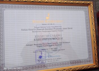 Kwarcab Kabupaten Bogor Terima 2 Penghargaan pada Rakerda Jawa Barat 2022
