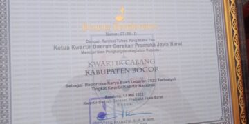 Kwarcab Kabupaten Bogor Terima 2 Penghargaan pada Rakerda Jawa Barat 2022