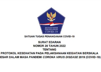 Surat Edaran Satgas COVID-19 No.20/2022 tentang Protokol Kesehatan