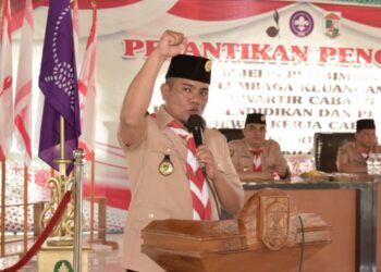 Lantik LPK dan Pengurus Kwarcab Gerakan Pramuka Pelalawan, Ka Mabicab Minta Kegiatan Kepramukaan di Sekolah Digalakkan