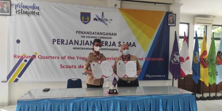 Pramuka Kaledonia Baru dan Kwarda DIY Tandatangani Perjanjian Kerja Sama, Kolaborasikan Kegiatan Kepramukaan
