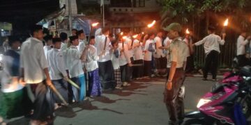 Amankan Pawai Obor Kwarran Leuwiliang Terjunkan Personil