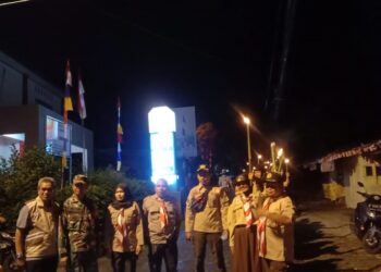 Meriahkan Hari Pramuka Ke-61, Kwarran Tamansari Gelar Pawai Obor