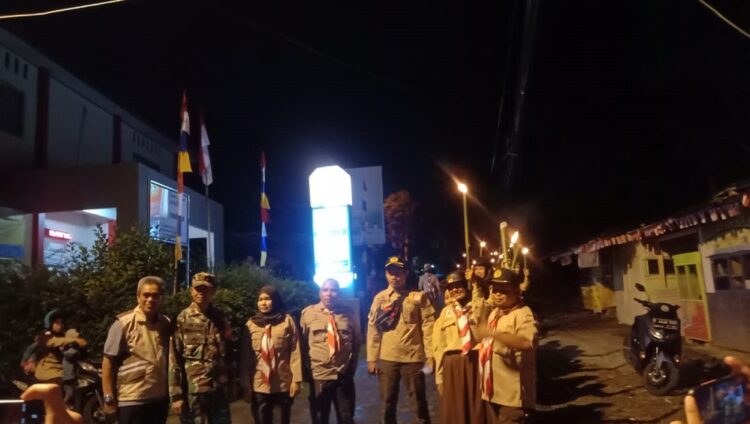 Meriahkan Hari Pramuka Ke-61, Kwarran Tamansari Gelar Pawai Obor