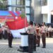 Pasukan Mandala Kwarran Megamendung Kibarkan Bendera Merah Putih pada Upacara Hari Pramuka ke-61.