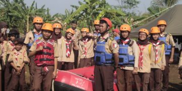 Pramuka Peduli Unit Kwarran Citeureup Gelar Simulasi Siaga Bencana