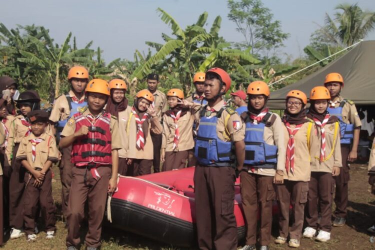 Pramuka Peduli Unit Kwarran Citeureup Gelar Simulasi Siaga Bencana