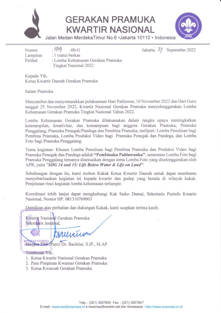 Kwarnas Minta Dukungan Ketua Kwarda Bantu Menyebarluaskan Lomba Kehumasan