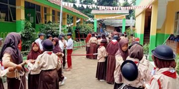 Penggalang SDN Tajurhalang 03 Gelar Latihan Pioneering Menyambung Tongkat
