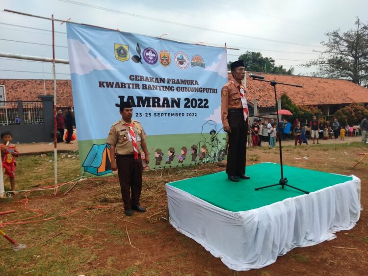 Ketua Kwarran Gunung Putri Buka Jambore Ranting Tahun 2022