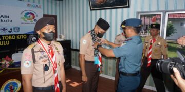 Danlanal Bengkulu Lepas kontingen Saka Bahari Kwarda Bengkulu Ke Peran Saka Nasional