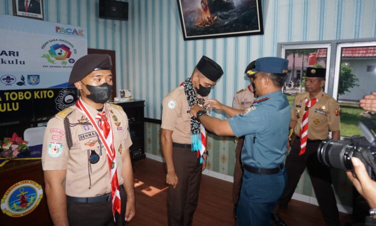 Danlanal Bengkulu Lepas kontingen Saka Bahari Kwarda Bengkulu Ke Peran Saka Nasional