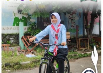 Pramuka Dari Gudep Pangkalan SMPN 3 Citeureup Tempuh SKK Bersepeda