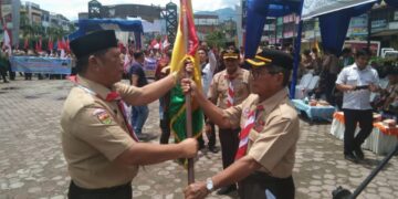 Sambut Peserta Kirab Tangkal Napza, Kak Nurdin Lubis : Pramuka Sumut Siap Perangi Narkoba