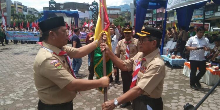 Sambut Peserta Kirab Tangkal Napza, Kak Nurdin Lubis : Pramuka Sumut Siap Perangi Narkoba