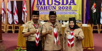 Kak Raudatul Jannah, SKM, M.Kes. Terpilih Kembali Pimpin Pramuka Kalimantan Selatan