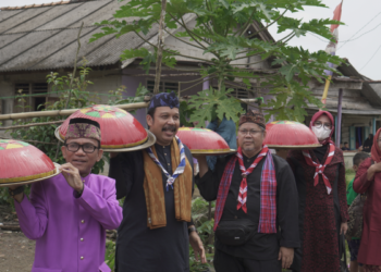 Peserta Peran Saka 2022 Gelar Nganggung Nusantara 1.000 Dulang di Kemuja