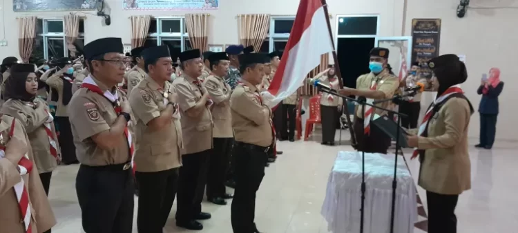 Ketua Kwarda Lampung Lantik Andalan Daerah dan Pelepasan Kontingen Peran Saka Nasional