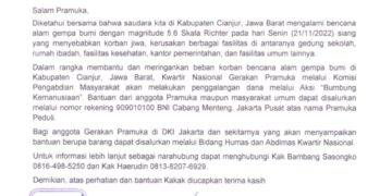 Kwarnas Galang Bumbung Kemanusian Gempa Bumi Cianjur