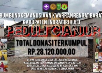 Galang Donasi Bumbung Kemanusiaan Peduli Cianjur, Kwarran Rengat Barat Kumpulkan Dana Sebesar Rp. 28.120.000