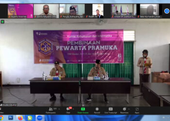 Kwarda Lampung Mengikuti Pembinaan Pewarta Pramuka yang Diselenggarakan Humas Kwarnas