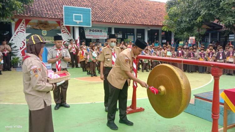 Pembukaan Pesta Siaga Kwarran Margoyoso Tahun 2023 Ditandai dengan Pemukulan Gong