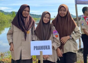 Pramuka Peduli Kwarcab Bolaang Mongondow Timur menghadiri Penanaman Magro