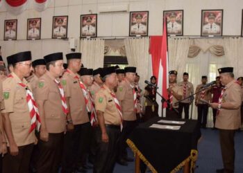 Lantik Pengurus Kwarcab Kampar, Ka Mabicab Ajak Pramuka Jaga Adat Istiadat