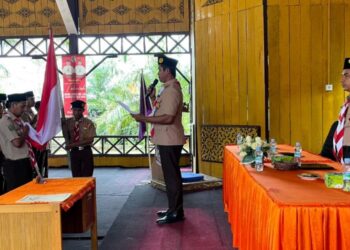 Ka Mabiran Lantik Pengurus Kwarran Pelalawan Masa Bakti 2022-2025