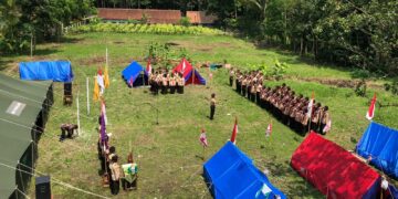 Tuntas SKU Bantara, 34 Penegak Gudep MAN 2 Magelang Ikuti Perkemahan Pelantikan Hingga diguyur Hujan Abu