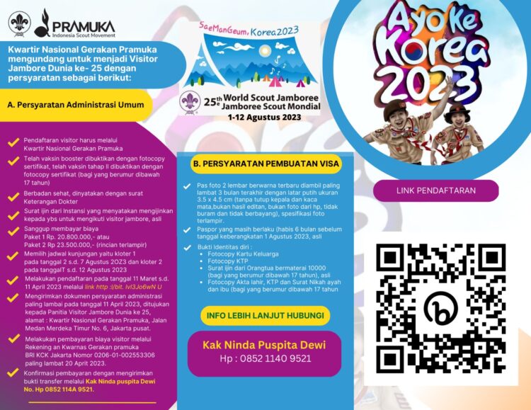 Kwarnas Buka Kesempatan Bagi Visitor Pada Jambore Dunia di Korea