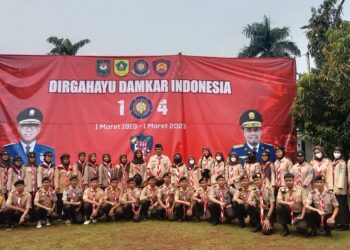 Kwarran Citeureup Kabupaten Bogor Kirimkan Personil Ikuti Upacara HUT Damkar Tahun 2023
