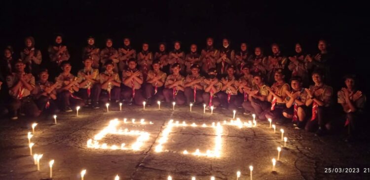 Pelaksanaan Earth Hour 2023 oleh Racana IAIS Sambas