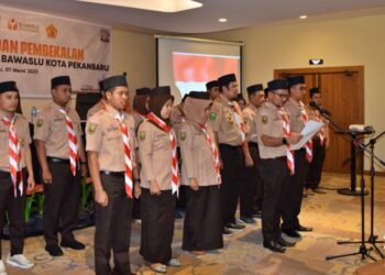 Pertama di Riau, Saka Adhyasta Pemilu Kwarcab Pekanbaru Resmi Dilantik