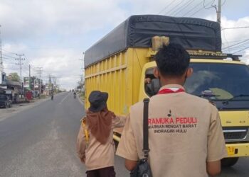 Unit Pramuka Peduli Rengat Barat Galang Dana Peduli Serasan