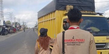 Unit Pramuka Peduli Rengat Barat Galang Dana Peduli Serasan